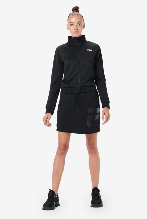 Fila Roopam Track Women's Jackets - Black/Light Green,NZ 208-35472